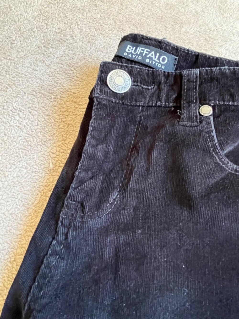 Buffalo David Bitton Womens Black Corduroy Skinny Fit Jeans Size 2/26 - Picture 4 of 16